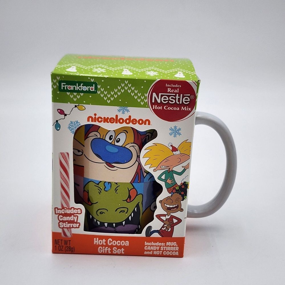 Nickelodeon™  Cartoons Coffee Cup Mug &‎ Hot Cocoa Gift Set New in Box!